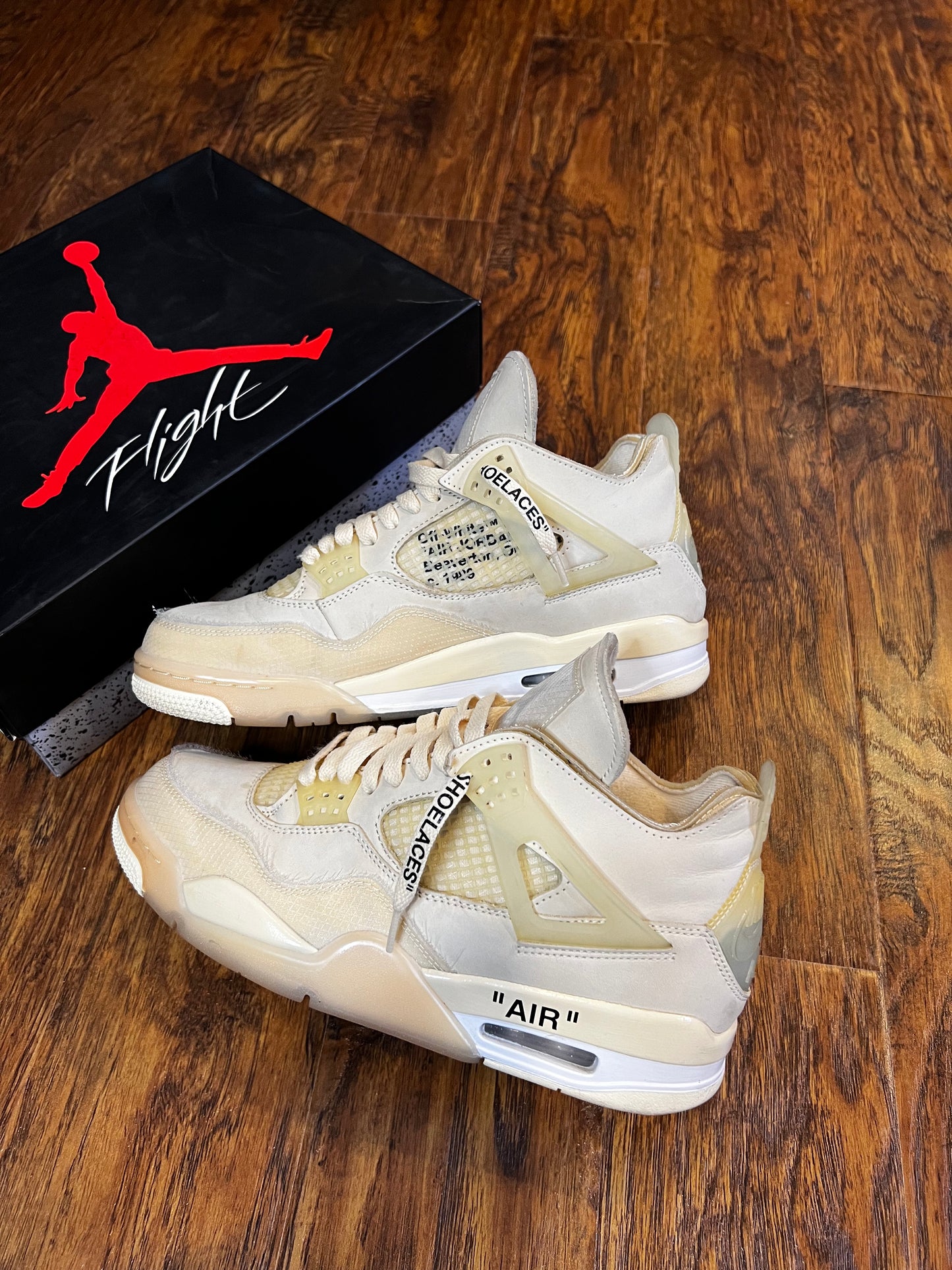 [PREOWNED SIZE 9 MENS] OFF WHITE JORDAN 4