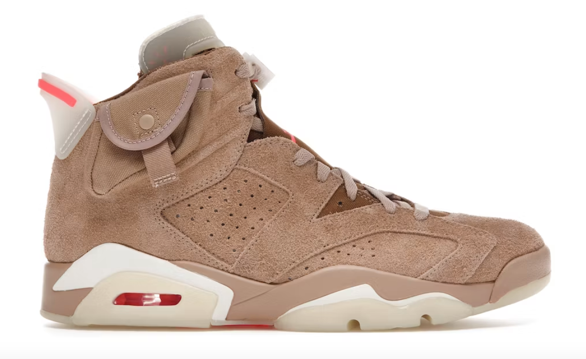 [PREOWNED SIZE 8.5] BRITISH KHAKI TRAVIS SCOTT JORDAN 6